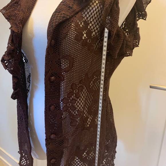 🤎 Eva Franco knit lace button front top 🤎 - Picture 4 of 14